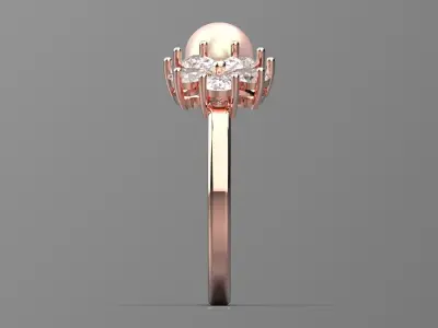 pearl jewelry ring pr0069 3D print model