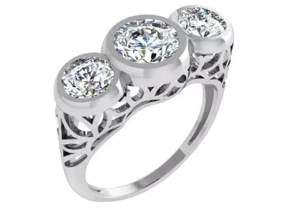 Round Bezel Diamond Ring 4496 3D print model