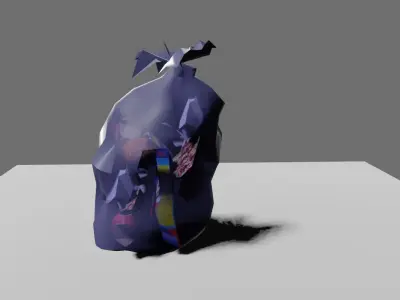 Trash Bag Garbage - Saco de Lixo  Low-poly 3D model