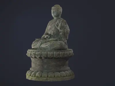 Buddha Statue seated Low-poly 3D model