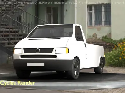 City Car 17 Utility Transporter Pickup 3500 Type-C White Low-poly 3D model