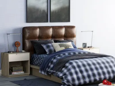 RH Logan bedroom set 3D model