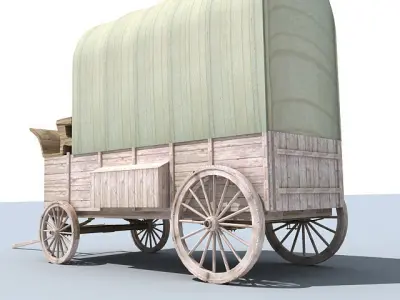 Green Horse Carriage 3D model