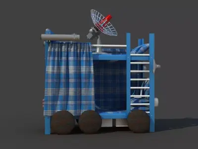 Improvised Children Bed Car 3D model