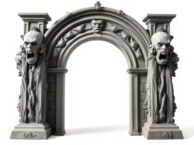 Gothic Archway Horror model pack Low-poly 3D model