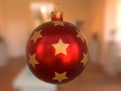Red Christmas Balls 3D model