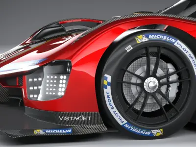 Ferrari 499P Racecar 2023 3D model