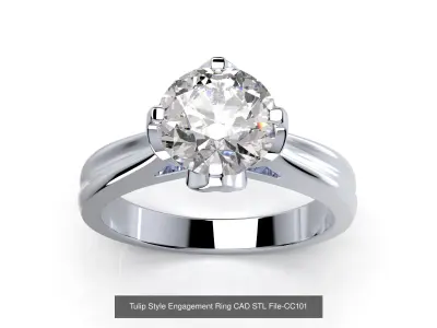 Tulip Ring for print and render and animations - CC101 3D Model Pack