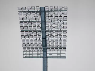 Stadium light large box Low-poly 3D model