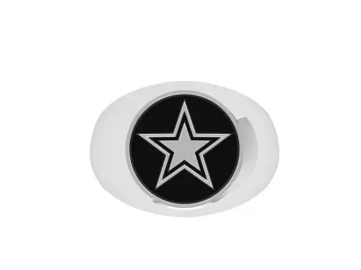 Star Signet Ring-Star Ring-Mens Star Signet Ring-Men  3D print model