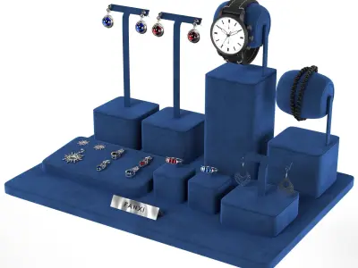 Blue Jewelry Display Stand - Fanxi 3D model