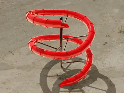 Water Slide Low-poly 3D model