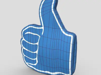 Foam Finger Thumb Low-poly 3D model