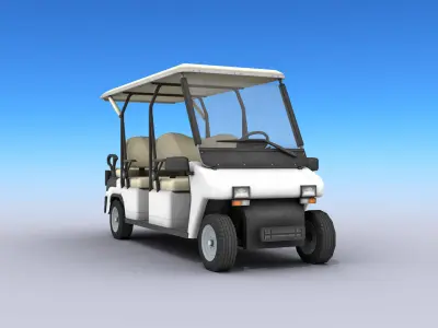 Golf Cart Low-poly 3D model