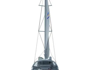 White Sailing Yacht  3D model