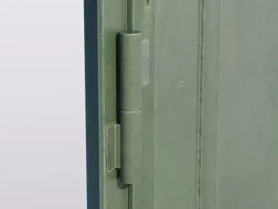 Rustic Central European garage door Low-poly 3D model