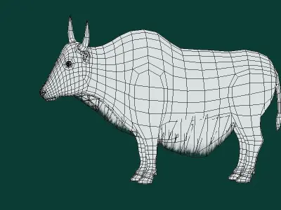 Domestic Yak Animals Low-poly 3D model