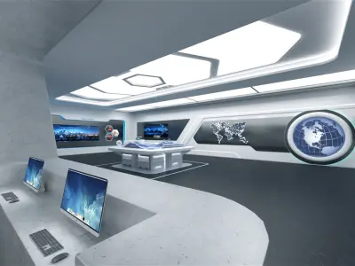 High-Tech Future Exhibition Hall 3D model