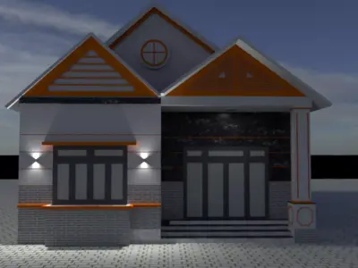 Asian style small house 3D model