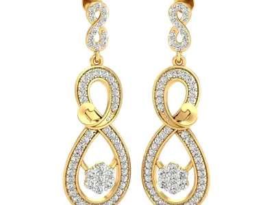 Women Earrings 3dm STL OBJ FBX Render Details 3D print model 11