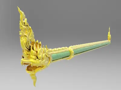 Thai Naga Low Poly Rigged Low-poly 3D model