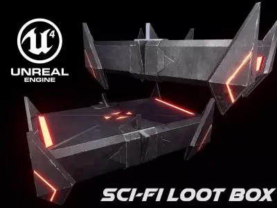 Sci-Fi Loot Box 1 Low-poly 3D model