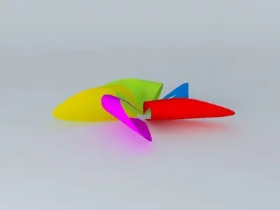 Reel set of colorful propellers Free 3D model