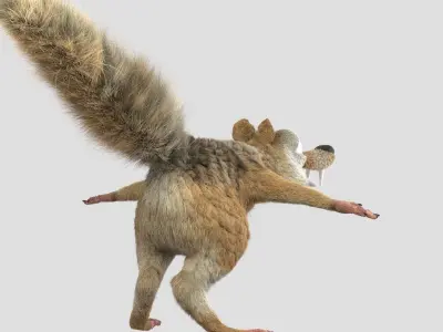 Squirrel Scrat Rigged 3D model