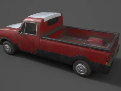 Generic PickUp Red  Low-poly 3D model