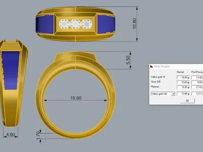Man Ring Gold  3D print model