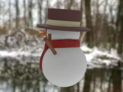 Snowman Low-poly 3D model