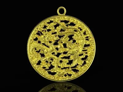 Jewelry ornate gold pendant Free 3D print model