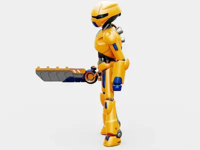 BATLE DROID RF-800 Rigged for Unreal Engine - Unity - MIXAMO 3D model