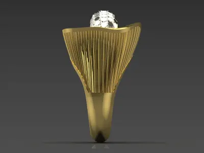 Luxury two-tone ring with lotus flower design model gr0107 3D print model