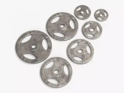 Set of weight plates 03 3D model