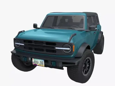 Bronco offroad vehicle Low-poly 3D model