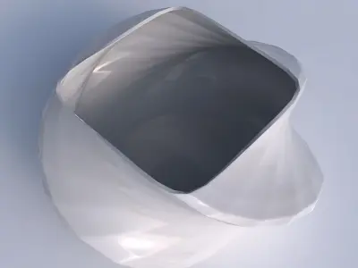 Bowl helix with sections and twisted lines 3D print model