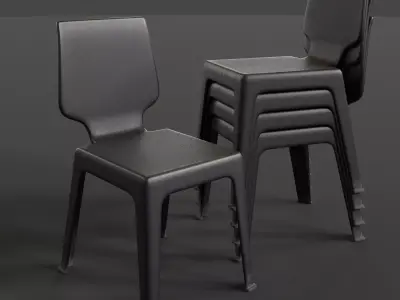 Stackable Plastic Chair Low-poly 3D model order