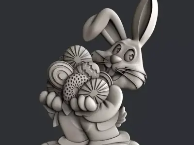 3d STL models for CNC router easter bunny 3D model
