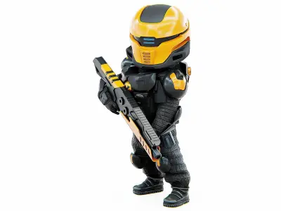 CYBER SOLDIER XC-50  Rigged for Unreal Engine - Unity - MIXAMO 3D model