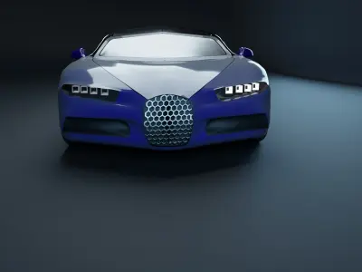 Bugatti Chiron Low-poly 3D model