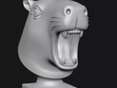 Capybara head sculpture 3D print model