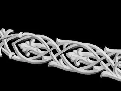 Central decor ornament for furniture 3D model 178