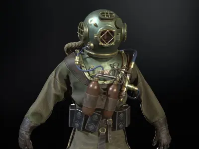 Zombie Diver 2 Low-poly 3D model