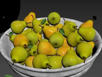 Pears with Flowers 3D model