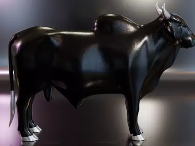 Indian Brahman Bull Architectural Decoration Low-poly 3D model