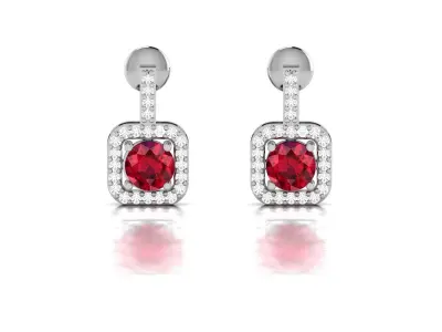 Women Solitaire Diamond Earring 3D print model