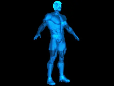 Caucasian Football Soccer Player Male 3D model