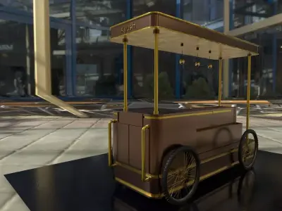 Food Cart Free low-poly 3D model