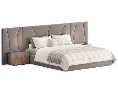 Rossio Beige Double Bed 3D model